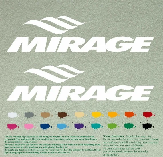 

For 1Pair Mirage Decals Vinyl Stickers Boat Outboard Motor lot of 2