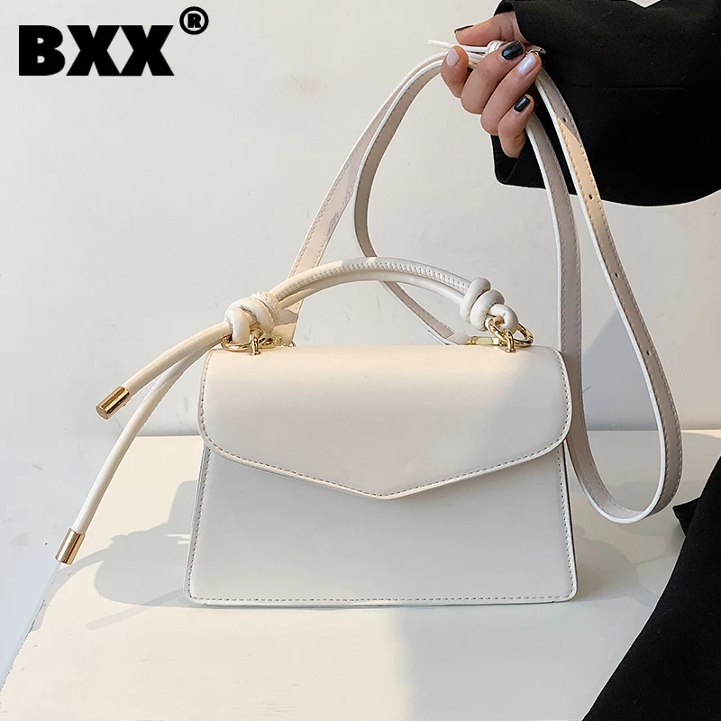 

[BXX] Simple Solid Color PU Leather Crossbody Bags For Women 2021 Autumn Branded Shoulder Bag Trending Luxury Hand Bag HS190