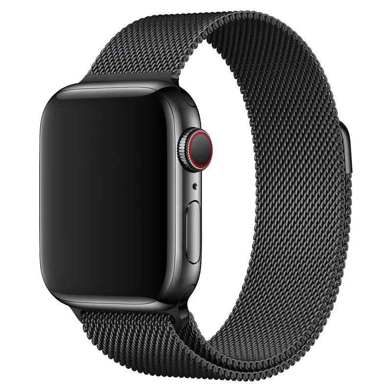 Светильник с розовой Миланской петлей, 40, 44 мм, ремешок для Apple Watch, серия 5, 4, браслет для девочек, женский браслет, I phone Watch Series 2, 3 полосы