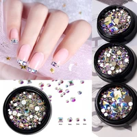 1box nail multi designs flatback rhinestones ab charming nail art 3d charms diy gems stones for nail acrylic accessories 2021