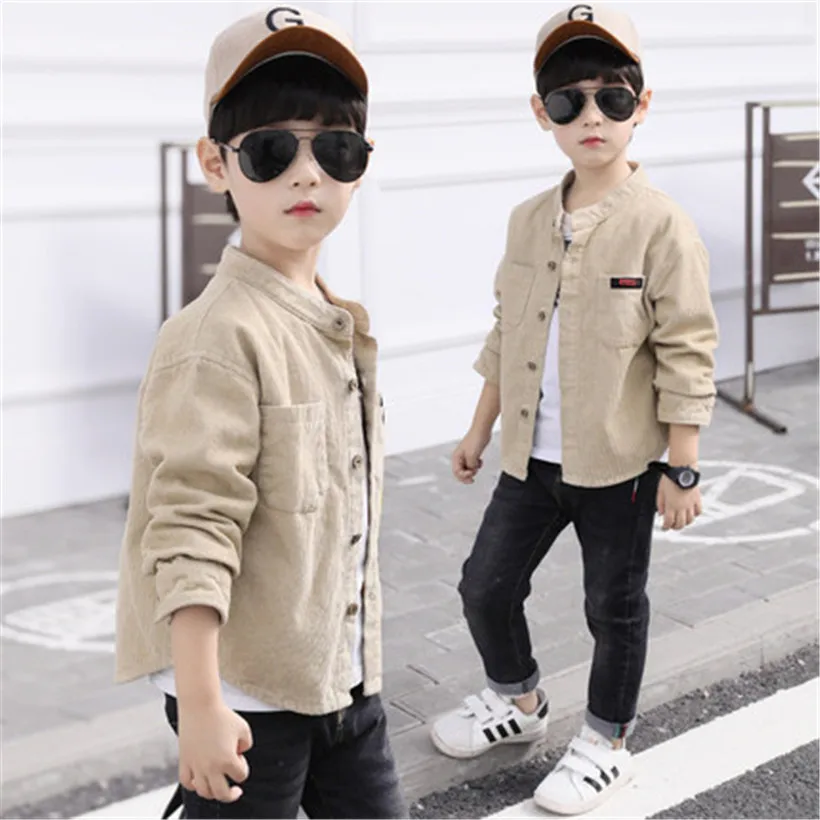 Рубашки для мальчиков высшего качества школьная форма одежда хлопковая детская 4