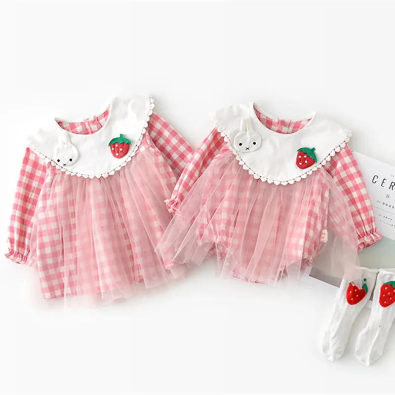 Осенние костюмы принцессы для маленьких девочек клетчатые вуали новорожденных