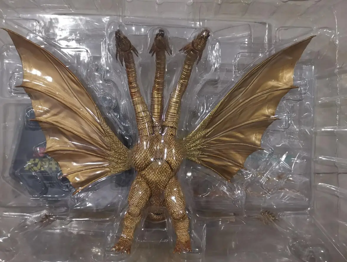 Фильм Gojira 3 головы золотой дракон король BJD суставы подвижная ПВХ фигурка