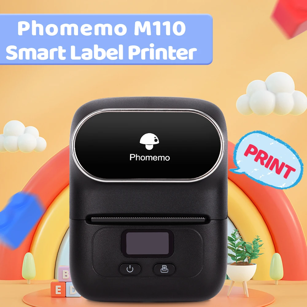 Умный Термопринтер для этикеток Phomemo M110 Bluetooth-совместимый ценник штрих-кодов в