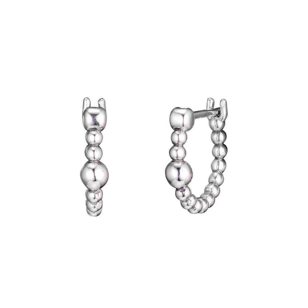 

Серьги-кольца женские из серебра 925 пробы с бусинами