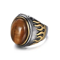 onlysda stainless steel ancient middle east arabic style stone ring opal anel indian jewelry for men gift wedding gift osr110