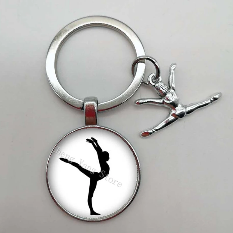 Новый гимнастический брелок художественный гимнаст узорчатый стеклянный кулон