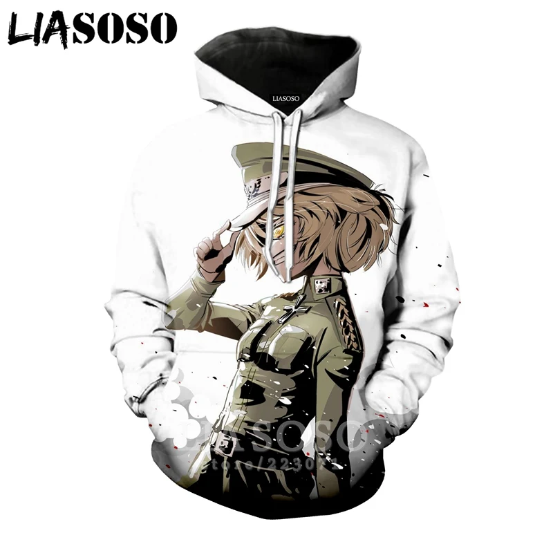 Новинка зимний Свитшот liaseo для мужчин и женщин 3D принт аниме Youjo Senki Сага Tanya верх с