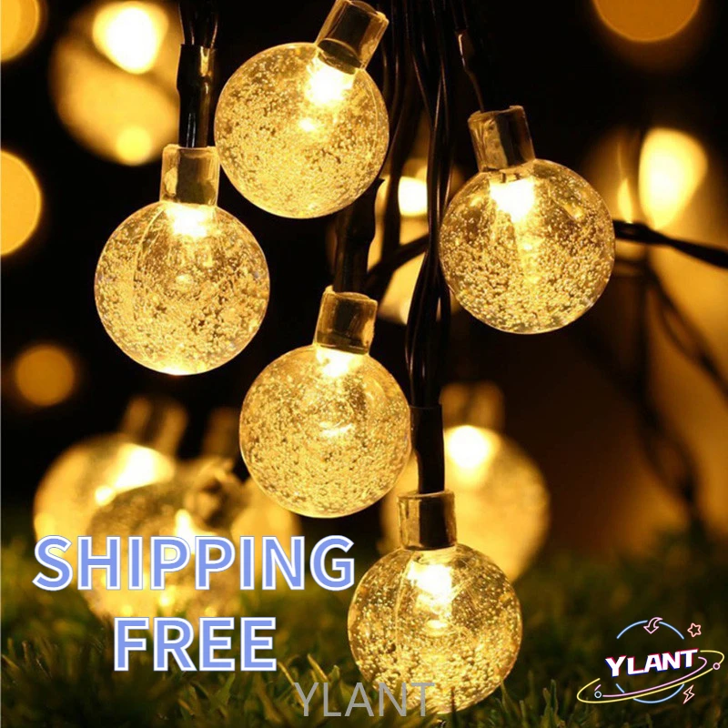

Power LED String Fairy Lights Solar Garlands Garden Christmas Decor For Outdoor New 20/50 LEDS Crystal ball 5M/10M Solar Lamp