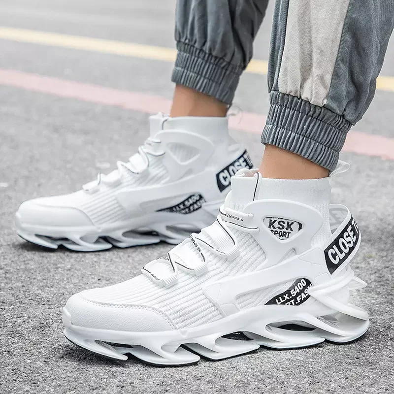 

Cedakeline Blade High-top Running Shoes Breathable Mesh Men Sneakers Outdoor Non-slip Leisure Sports Shoes