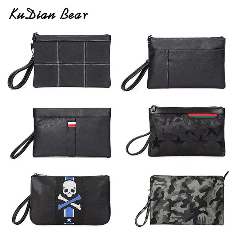 KUDIAN BEAR ретро кожаная мужская сумка-клатч модная сумка для Ipad Повседневная на