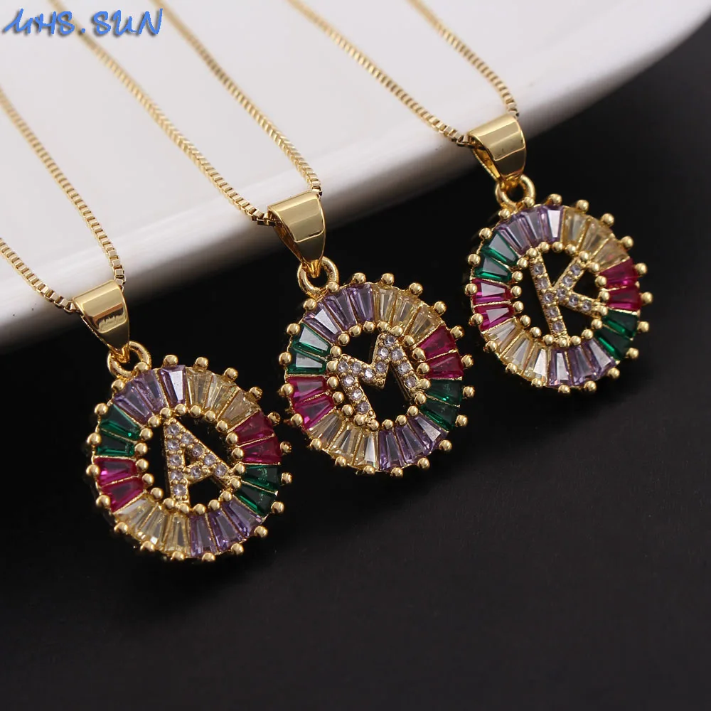 MHS.SUN красочная мозаика AAA CZ подвеска ожерелье для женщин и девушек