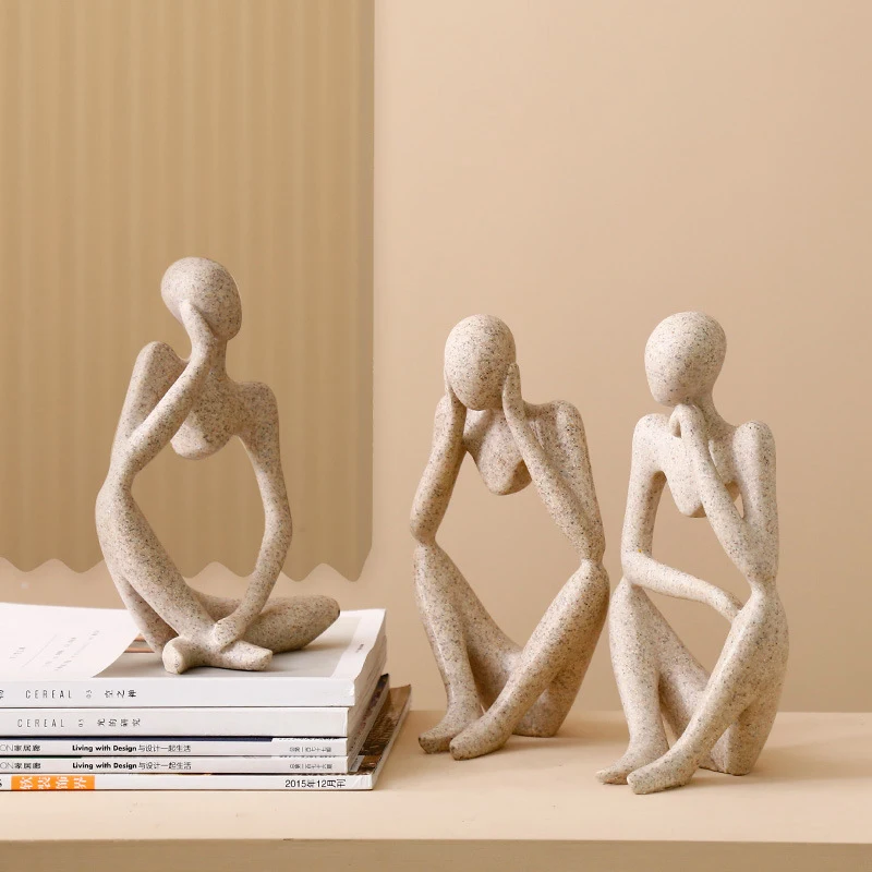 

Modern European Style Resin Abstract Thinker Statue For Decoration Simple Sculpture Figurine Hotel Office Home Decor 1pcs