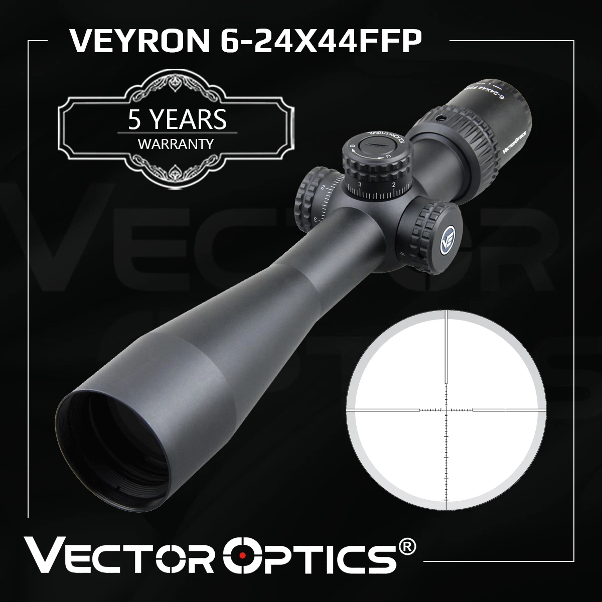 

Vector Optics Veyron 6-24x44 Riflescope Ultra Short Compact 1/10 MIL Hunting Rifle Scope Airgun Shooting Real Firearms