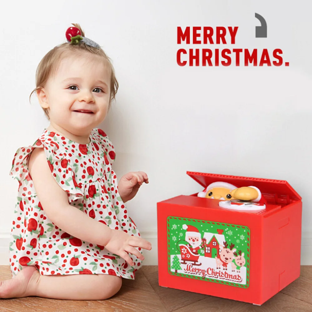Детская Рождественская копилка с Санта Клаусом коробочка для денег игрушка
