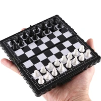 1set mini international chess folding magnetic plastic chessboard board game portable kid toy portable 2021