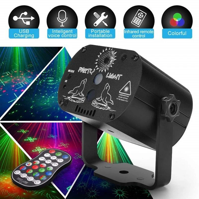 

Newly Portable Laser Show Laser Box Remote Rgb Scan Projector Led Strobe Party Stage Lighting Lamp Portable Laser Show Laser Box