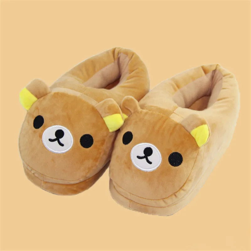 Домашние тапочки унисекс Rilakkuma с рисунком Нескользящие шлепанцы для пола теплые