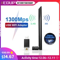 edup usb wifi adapter 1300mbps 5ghz 2 4ghz dual band wi fi dongle rtl8812bu usb 3 0 computer ac network card for pc accessories