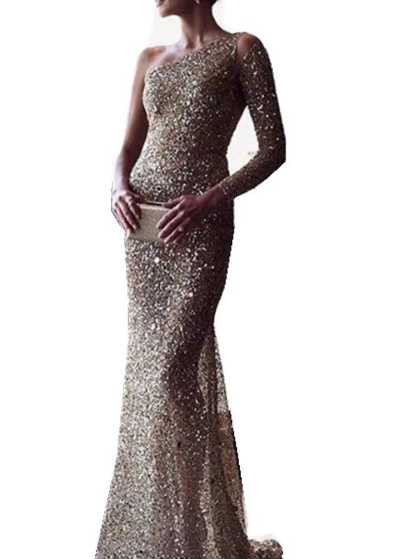 Женское платье яркие модели банкетное элегантное Привлекательное на одно плечо