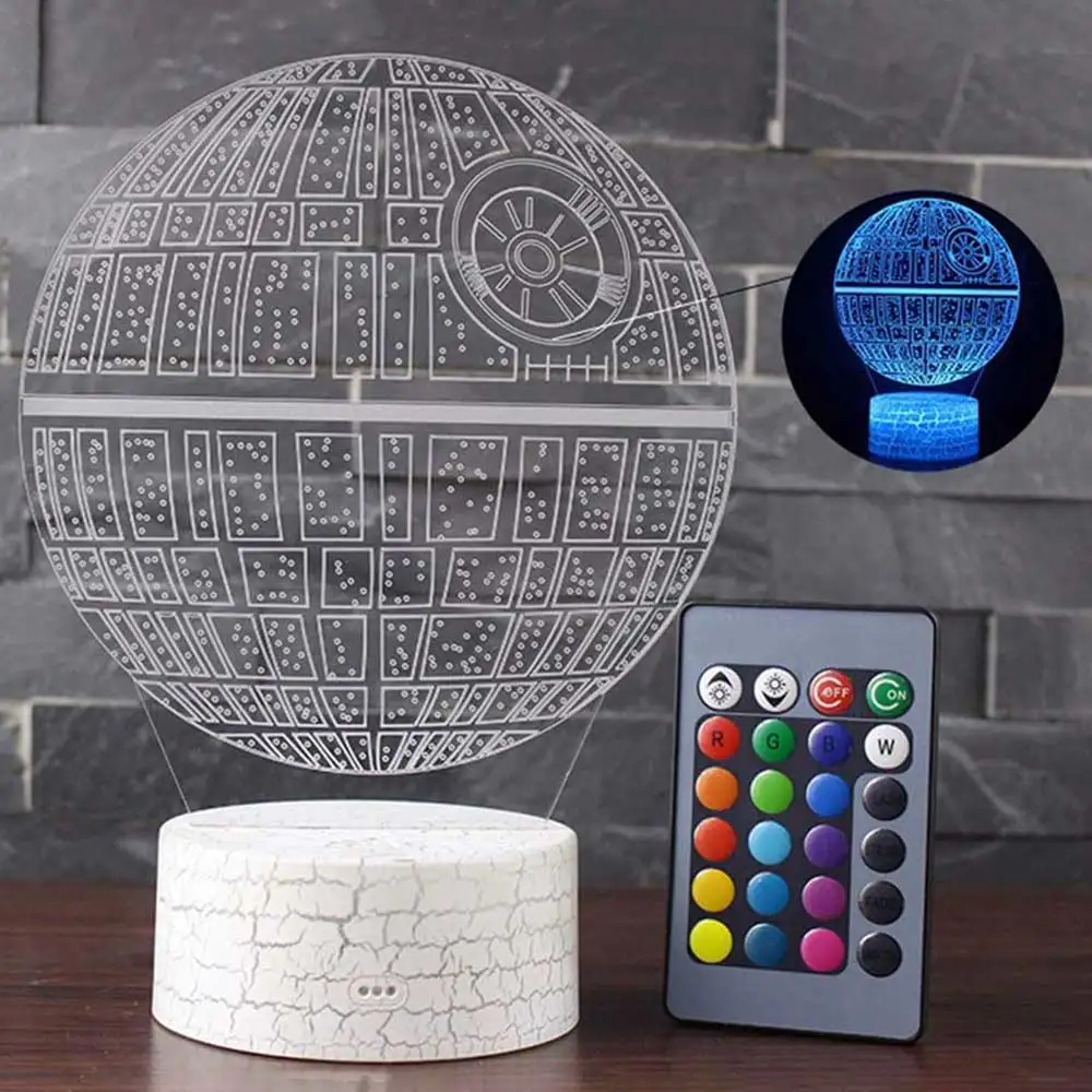 Star Wars Night Light 3D Phantom Table Lamp Kid Room Home Decoration 16 Color Changing LED Children Best Gift | Спорт и развлечения
