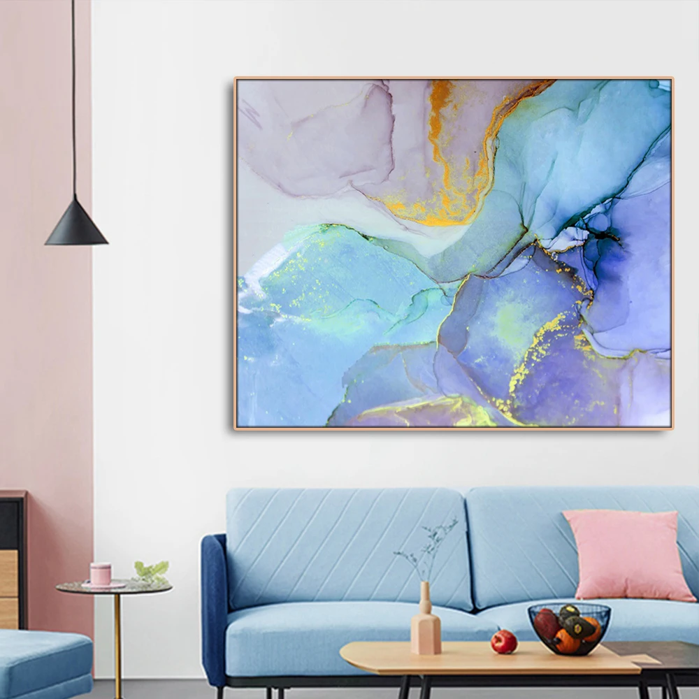 

Wall Art Canvas Poster and Print Abstract Flow Color Nordic Style Canvas Painting Decorative Picture for Living Room Home Decor