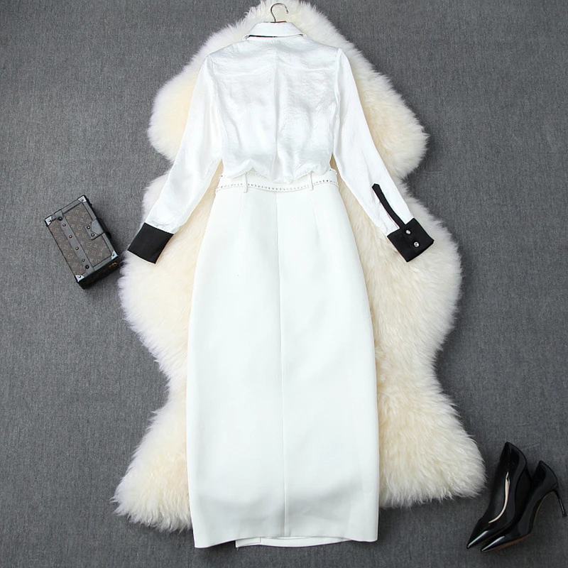 Высококачественный новый стильный 2019 Дизайнерский Костюм комплект женская