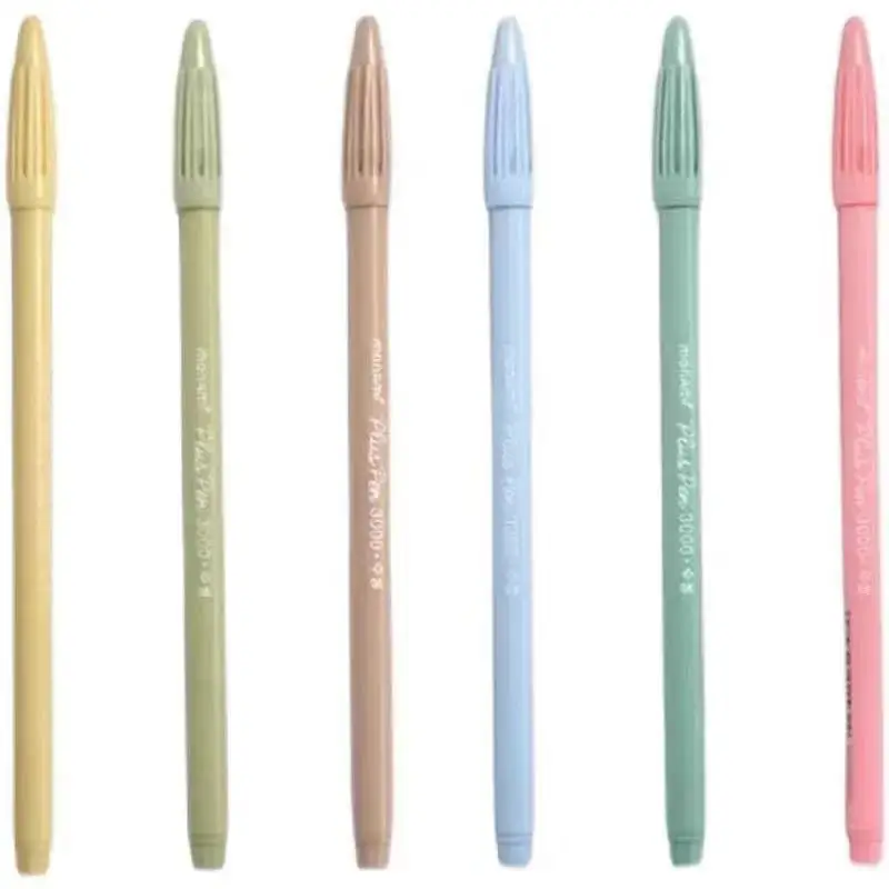 Ручка Monami Plus 3000 светильник макарун фибра 6 шт. | Канцтовары для офиса и дома