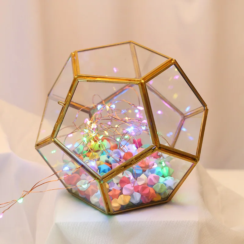 Прозрачная стеклянная коробка геометрической формы контейнер для хранения