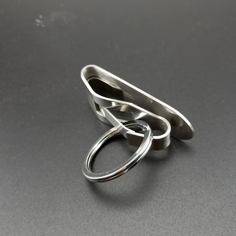 Мужской ремень из нержавеющей стали автомобильный брелок с двойным крючком на