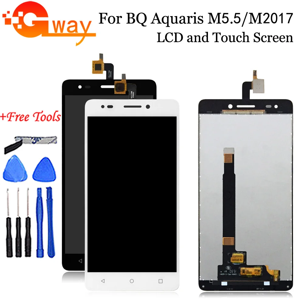 

For BQ Aquaris M5.5 LCD Display Touch Screen Mobile Phone Digitizer Assembly With Frame For BQ M5.5 LCD Replacement+Free Tools