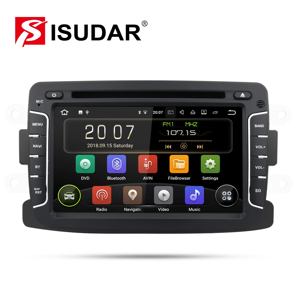 Isudar 2 Din Авто Радио Android 9 для Dacia/Sandero/Duster/Renault/Captur/Lada/Xray 2/Logan2 Автомобильный мультимедийный видео плеер gps DVR