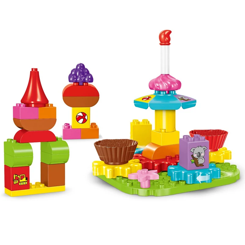 

40PCS City Amusement Park Building Block Carrousel Diy Block Friends Figure Kids Toys Compatible With Big Size Block Gift