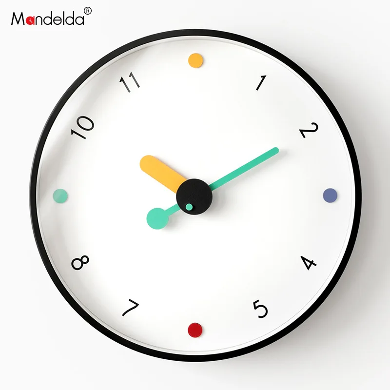 Милые металлические акриловые Стеклянные Настенные часы художественные