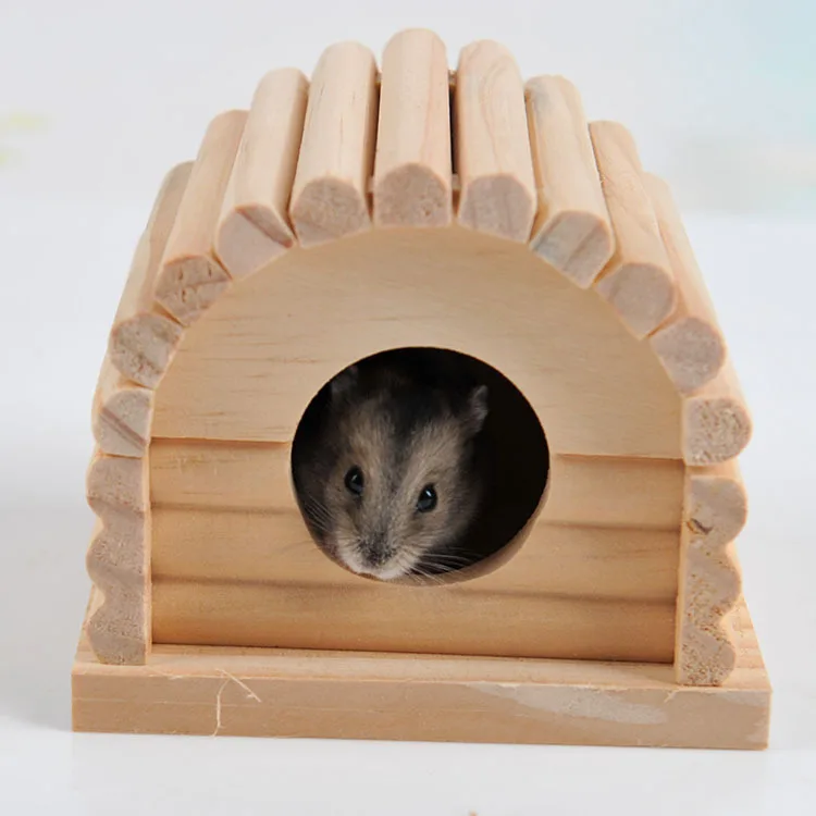 Hamster nest wooden house guinea pig explosion model small pet toy split | Дом и сад