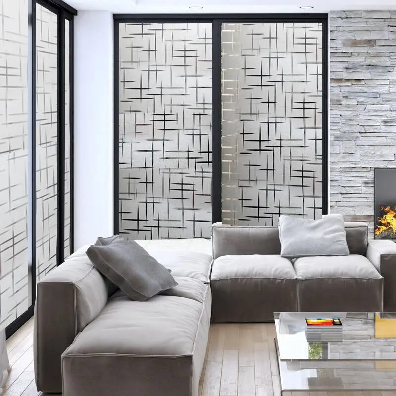 3D крестообразная матовая стеклянная пленка без клея для украшения дома