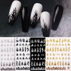 Переводные 3D-Наклейки для ногтей, черные, белые, золотые, переводные наклейки, слайдер, сделай сам, инструмент для украшения ногтей для нейл-арта