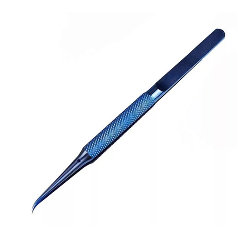 curved 2UUL BLUET прямой титановый сплав 0,1 мм синий Пинцет для точного скачка провода - Цвет: curved