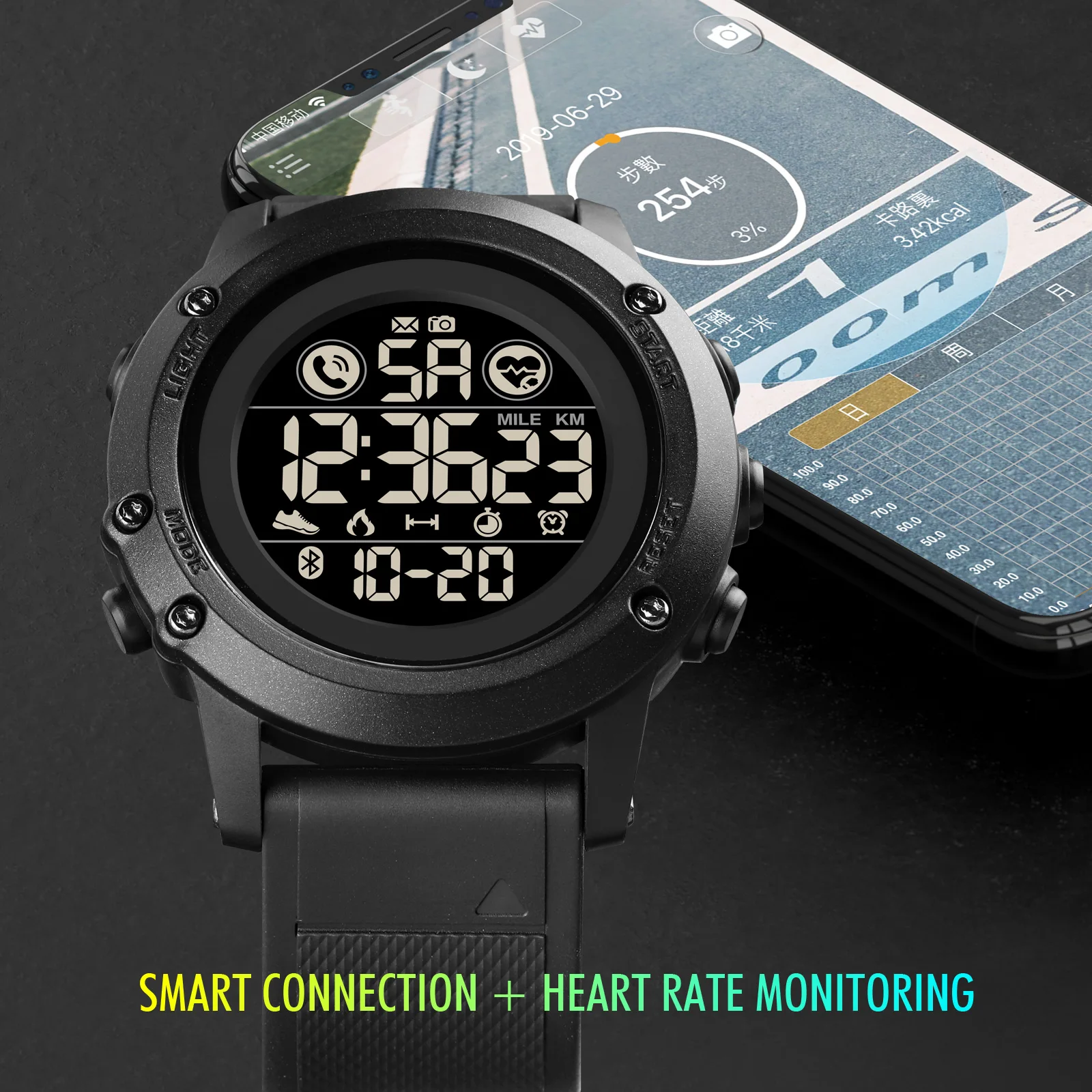 

New Sports Smartwatch Mens Smart Wristwatch Men Watch Heart Rate 3D Pedometer Fashion Bluetooth Male Watch relojes inteligentes