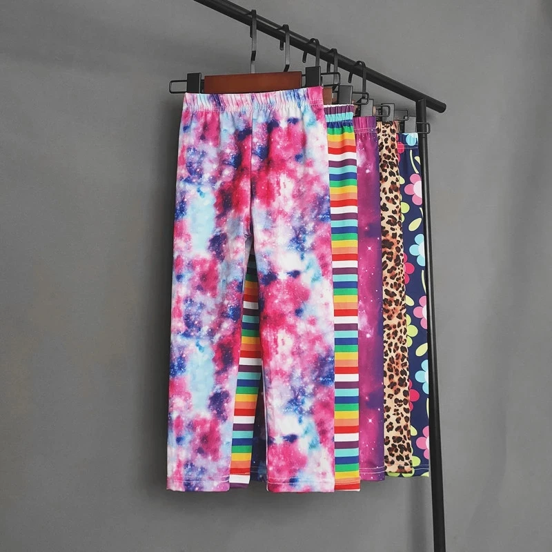 

Summer Sweet Girl Pants Baby Kids Skinny Elastic Leggings Children Floral Printed Girls Pants Trousers Clothes