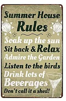 

Ретро жестяная вывеска для летнего дома настенное украшение семейный Ресторан Бар пещера наружный новый металлический знак 12x8 дюймов пост...