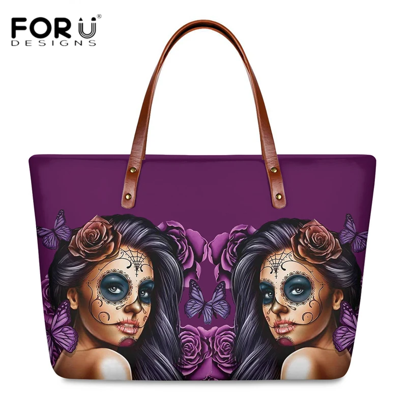 FORUDESIGNS/готический в виде черепа для девочек 3D узором женские кожаные сумки