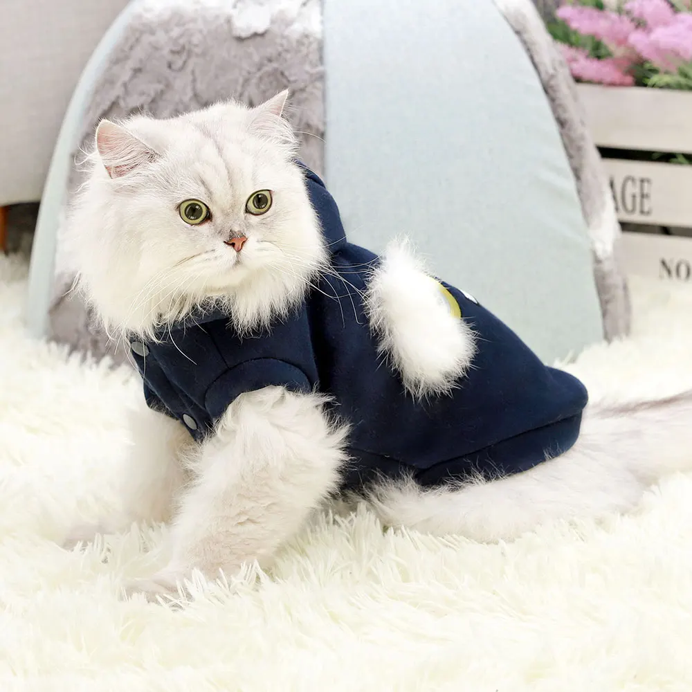 Теплая одежда для кошек HOOPET зимняя куртка питомцев щенков котят маленьких и