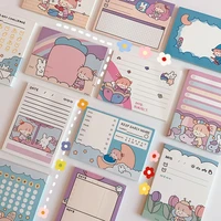 50 sheets cartoon cute girl memo pad creative small notebook student notes to do list weekly planner stickers kawaii stationery