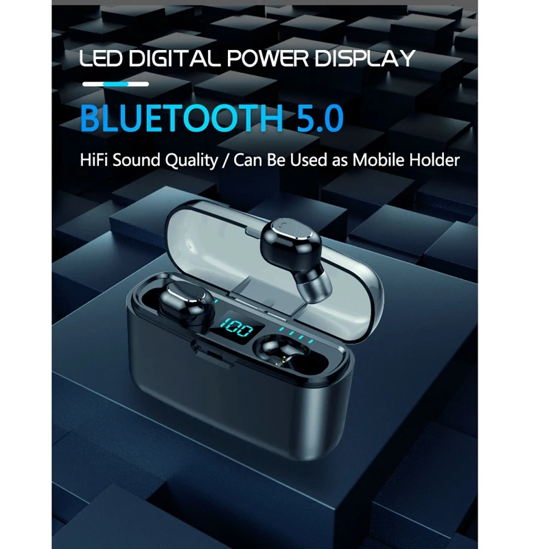 Портативные наушники M8W с цифровым дисплеем TWS HD Bluetooth 5 0 Беспроводные спортивные