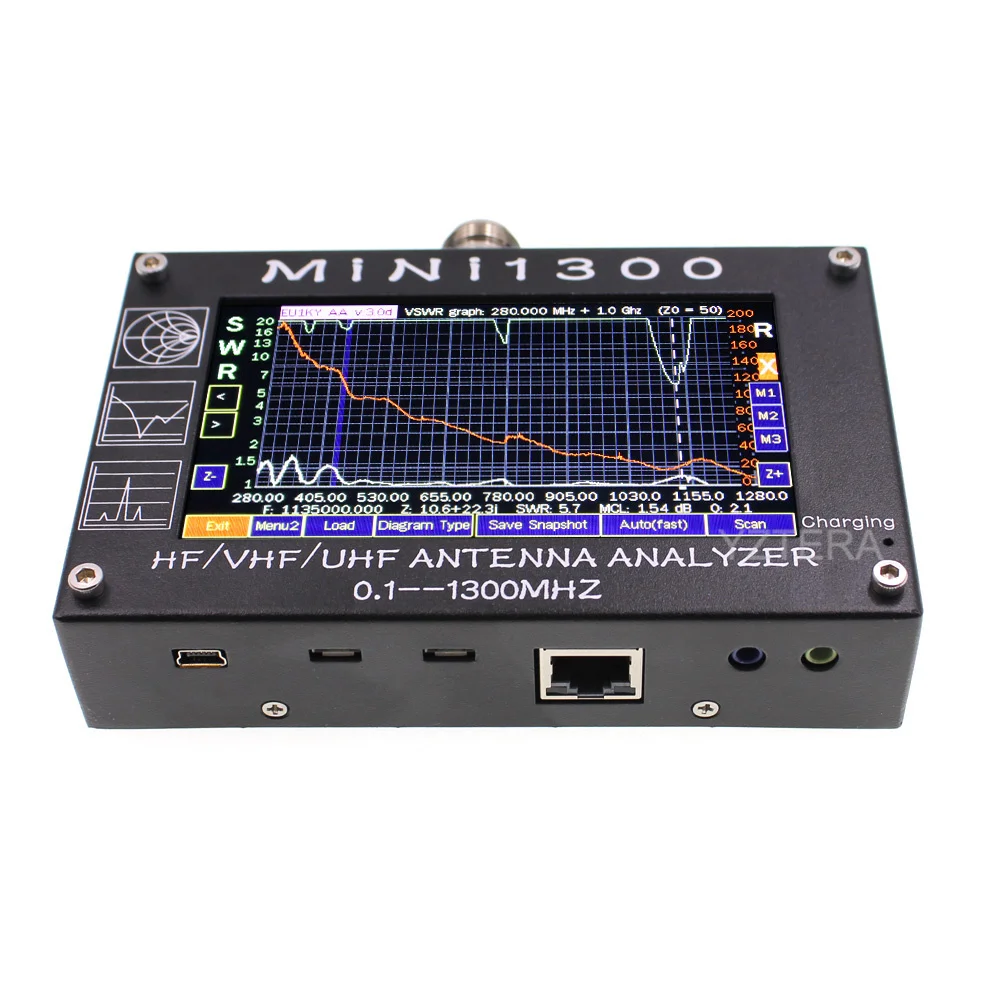 Обновлённый анализатор антенны Mini1300 0 1 1300 МГц HF VHF UHF ANT SWR сенсорный экран 4 3