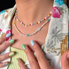 Красочные цветы-Маргаритки, искусственное летнее пляжное ожерелье-чокер до ключиц для женщин и девушек, очаровательные ювелирные изделия ручной работы
