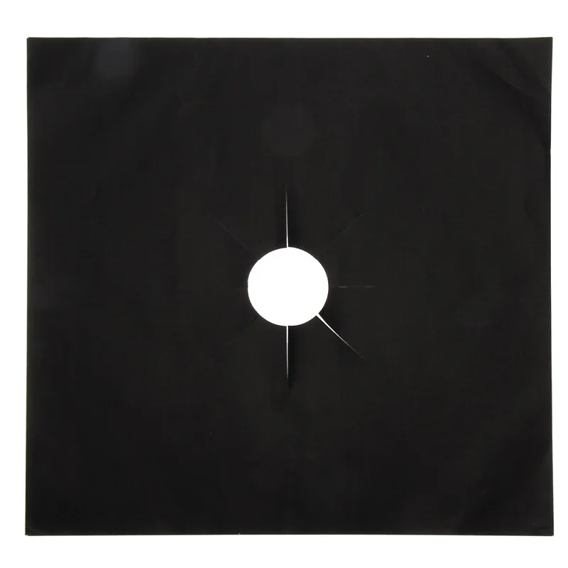 1PC Black Газовые протекторы для плиты крышка лайнер алюминиевая фольга чистый коврик плита протектор кухонные аксессуары - Цвет: 1PC Black