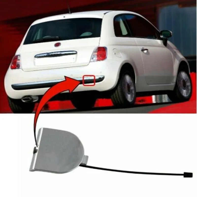

735455393 Rear Bumper Grille Tow Eye Cap Cover Chrome Fits For Fiat 500 2007 2008 2009 2010 2011 2012