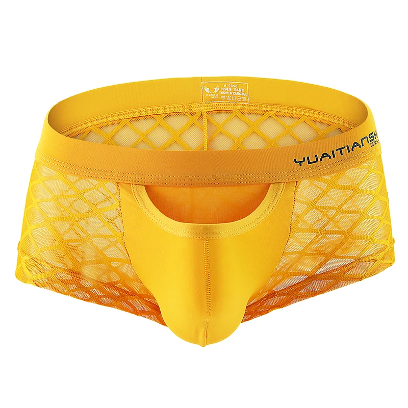 Мужские дышащие сетчатые боксеры нижнее белье в четырех углах Прозрачные